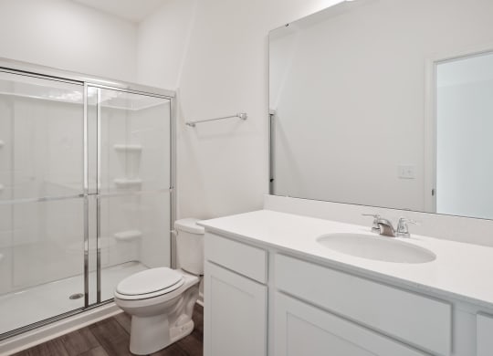 Sequoia master bathroom with stand-up shower at Beacon at Ashley River Landing in Summerville, SC
