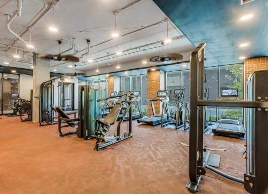 State-of-the-Art Fitness Center Equipment at St. Elmo Apartment in Austin, TX