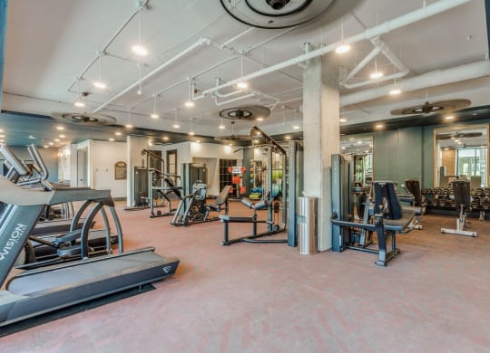 Workout Area with Cardio Equipment at St. Elmo Apartment in Austin, TX