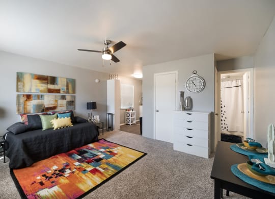 Model Studio Living Room 1 at Orleans Square in Shreveport, LA