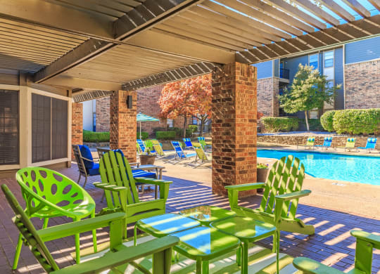 Pool area  at The Summit Apartments in Mesquite, Texas, TX