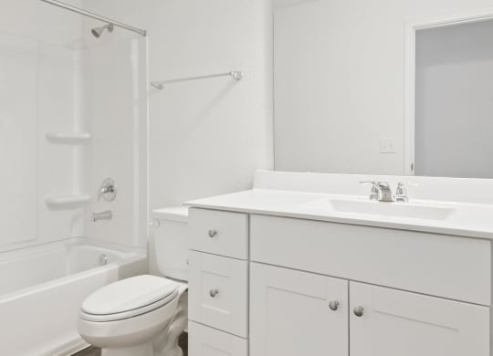 a bathroom with a sink toilet and bathtub
