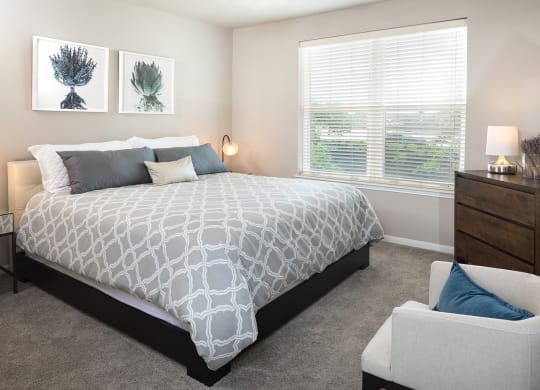 Model Bedroom at The Grand at Upper Kirby | Apartments in Houston, TX