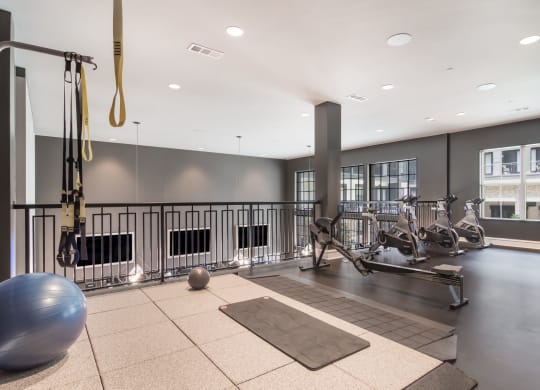 Upstairs Fitness Center at The Alastair at Aria Village Apartment Homes in Sandy Springs, Georgia, GA