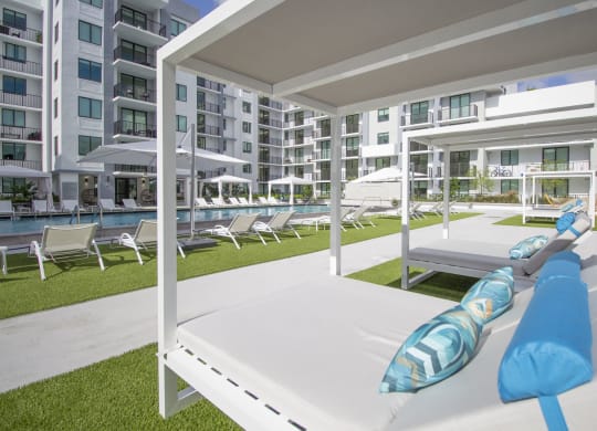 Outdoor Shaded Lounge Area at Twenty2 West, West Miami, FL
