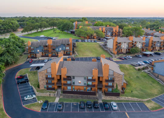 An aerial view of Vine Apartments in Arlington, TX