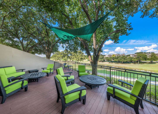 Outdoor Lounge Area overlooking the Westdale Hills Golf Course, at Westdale Hills, Texas