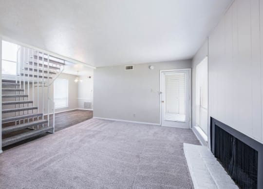 Augusta: Living Room with Fireplace, at Westdale Hills, Euless, TX