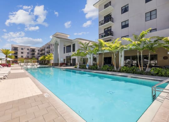 Large Resort-Inspired Pool with Cabanas at Westgate on University in Lauderhill, FL
