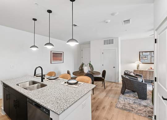 Kitchen of Model Unit at Whispering Pines in Euless, TX