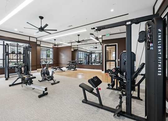 Fitness center at Woodgate Place