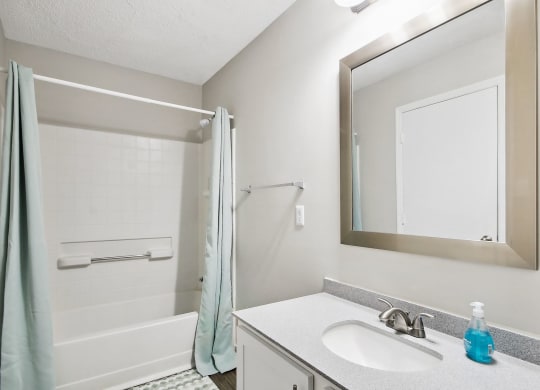 a bathroom 
at Sabal Point Apartments in Pineville, NC