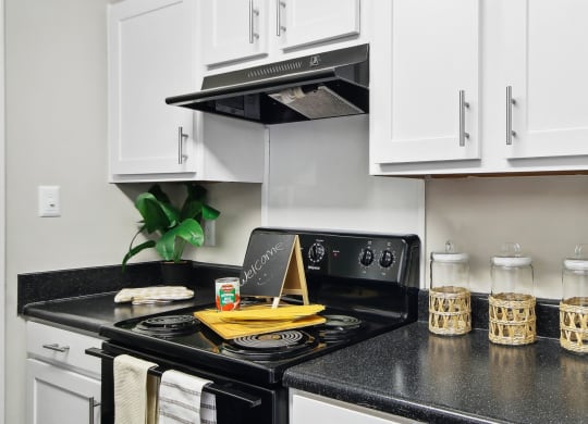a kitchen 
at Sabal Point Apartments in Pineville, NC