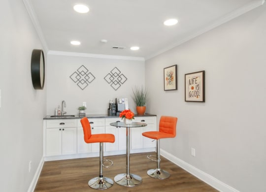 resident coffee bar 
at Sabal Point Apartments in Pineville, NC