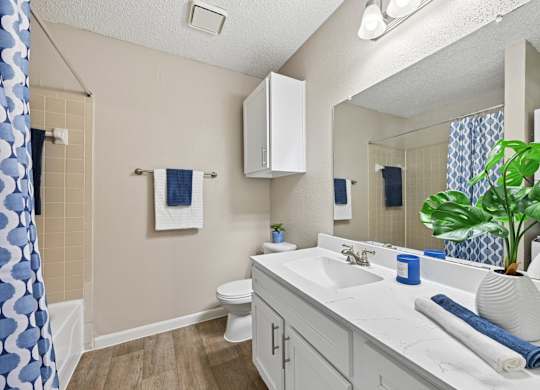 A Unit bathroom at Hollows in San Antonio, TX