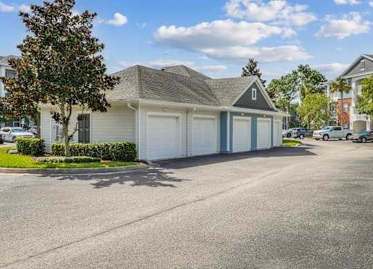 A parking garage at Wynnfield Lakes Apartments in Jacksonville, FL