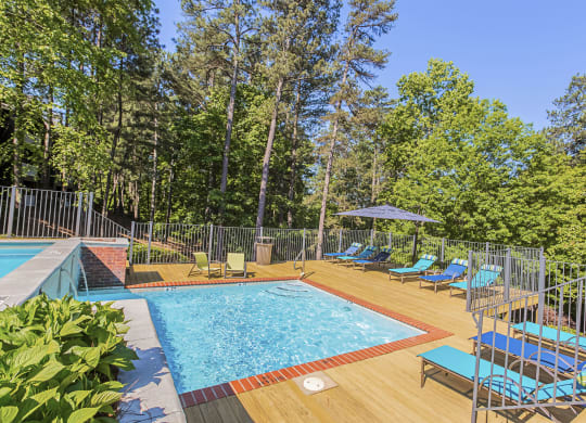 Two-Tiered Pool at Woodmere Trace Apartments in Duluth, Georgia, GA 30096