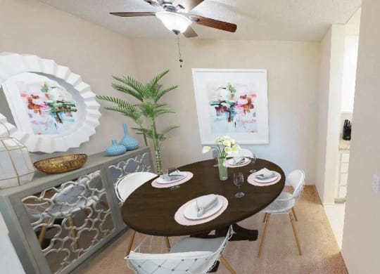 Artistic Finished Dining Room, at  Oceanwood Apartments, Lompoc, 93436