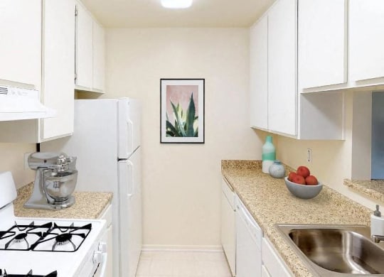 One BR Apartments in Lompoc CA - Oceanwood - Digital Rendering of Modern Kitchen