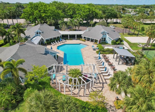 a aerial view of the resort with a swimming pool at The Villages of Banyan Grove, Boynton Beach, Florida