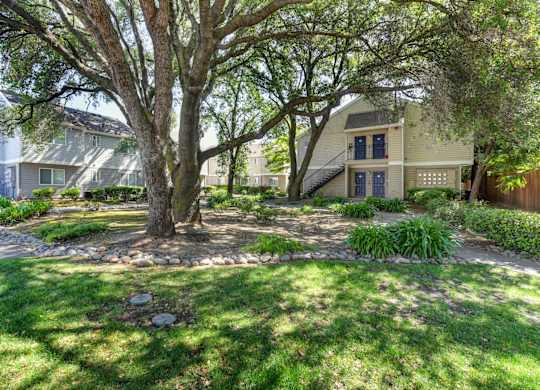 Community Exterior and Green Walkways at Hidden Oaks Apartments, Citrus Heights, CA, California, 95621