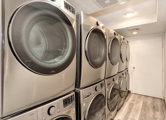 Laundry facilities onsite.  Newer stackable machines.at Croft Plaza Apartments, West Hollywood California