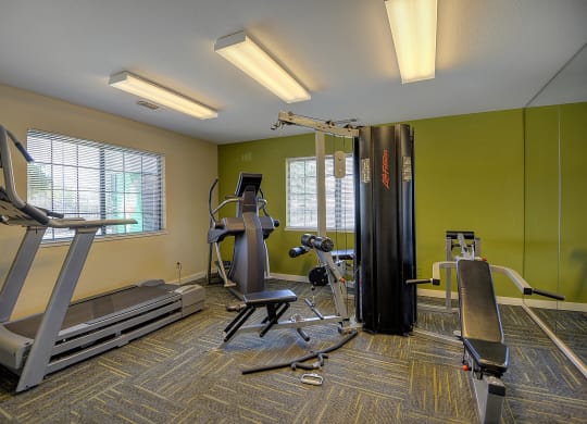 Fitness Center with Green Wall at Rocklin Manor  Apartments, California