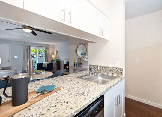Granite Counter Tops In Kitchen at Hidden Oaks Apartments, Citrus Heights, California