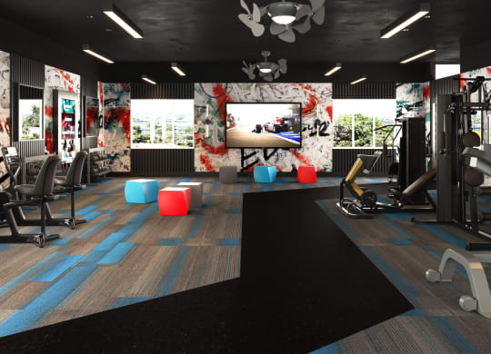 Fitness Center  at Track 281 Apartments, California