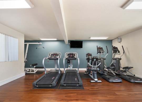 the gym at the shiloh green apartments in kennesaw, ga  at Olympus Park Apartments, Roseville, California