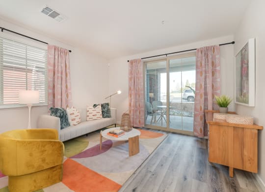 Model Living Room at Sierra Gateway Apartments, Rocklin, 95677
