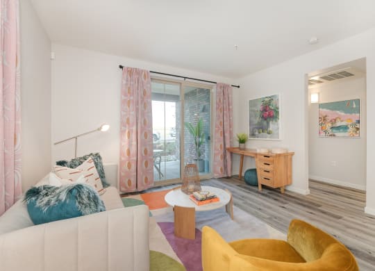 Living Room and Hall at Sierra Gateway Apartments, Rocklin, CA
