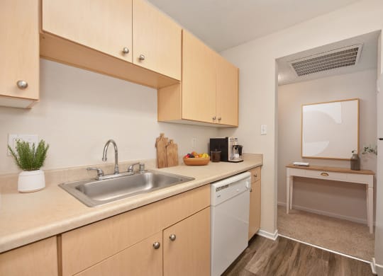 the preserve at ballantyne commons apartment kitchen and dining area at Vineyard Terrace Apartments, Napa, CA, 94558