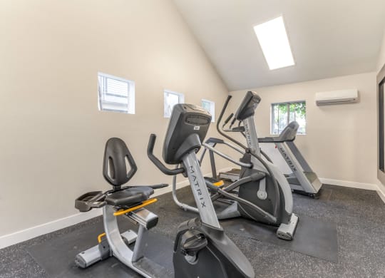 the gym with cardio equipment at the preserve at greatstone