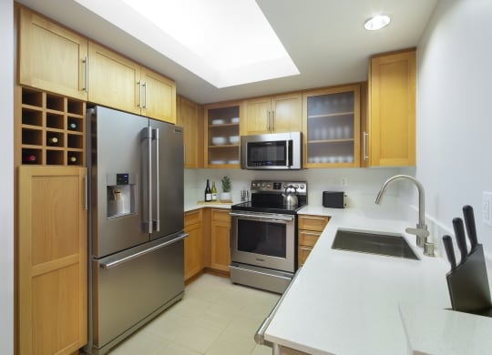 Furnished Westwood Apartments mysuite at Wilshire Margot Co Living Shared Kitchen