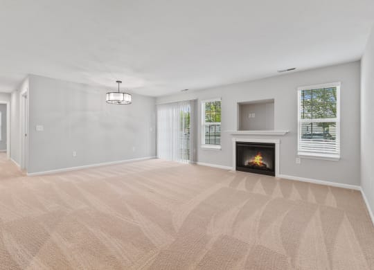 Living room with Fire Place at Aspen Lakes Apartments, Indianapolis, IN, 46217