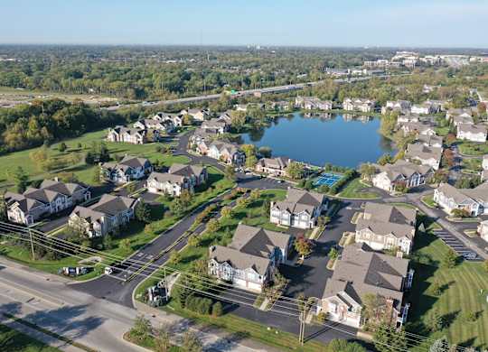 Lush Landscape and Lake at The Retreat at Carmel, Indiana, 46280