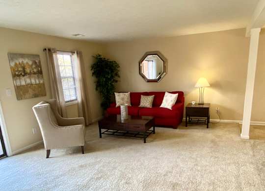 Large Sunny 2BD Living Room at Woodland Springs Apartment Homes, Indiana, 46033