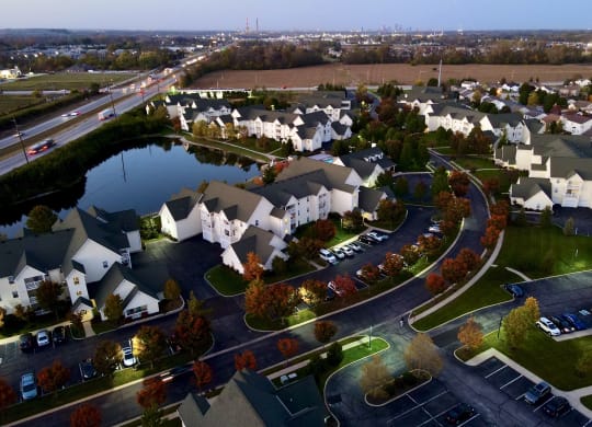 Aerial view of property at Aspen Lakes Apartments, Indianapolis, IN