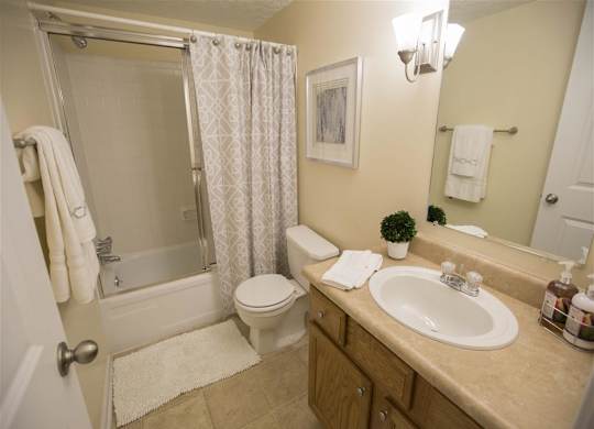 Bathroom With Bathtub at Woodland Springs Apartment Homes, Indiana, 46033