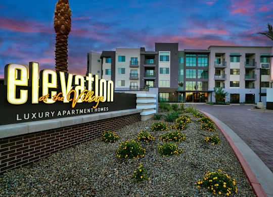 Entry Signage at Elevation at the Village, Gilbert