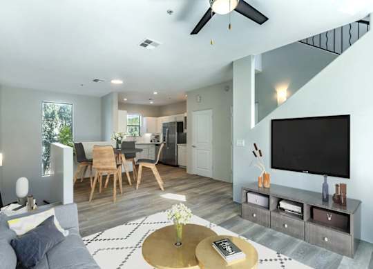 Living Area With TV at Dolce Villagio Townhomes, Arizona, 85281