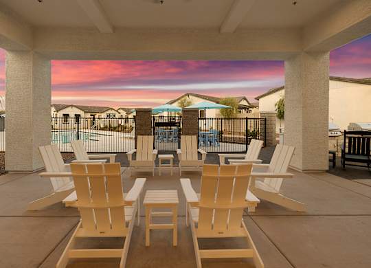 Outdoor Patio With Fireplace at Villas on Ash, Gilbert