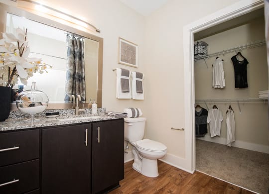 Bathroom With Adequate Storage at Link Apartments® Brookstown, North Carolina, 27101