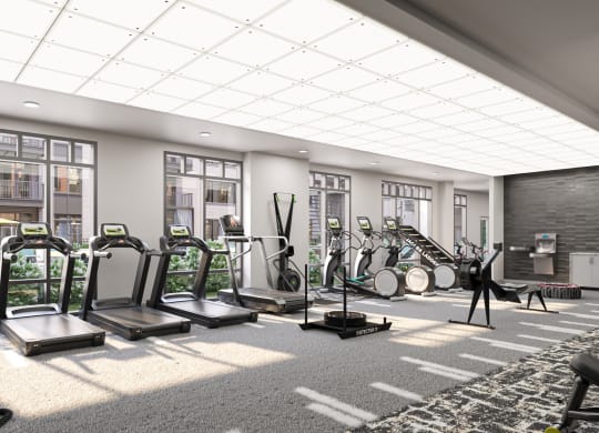 a gym with cardio eq at Link Apartments® Broad Ave, Memphis, 38112