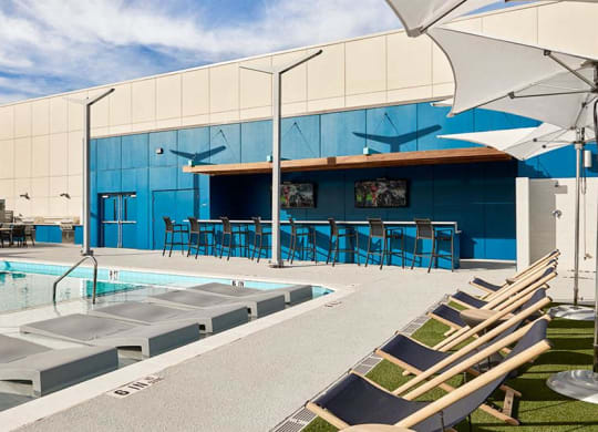 Entertainment Lounge By Pool at Link Apartments® Canvas, Atlanta