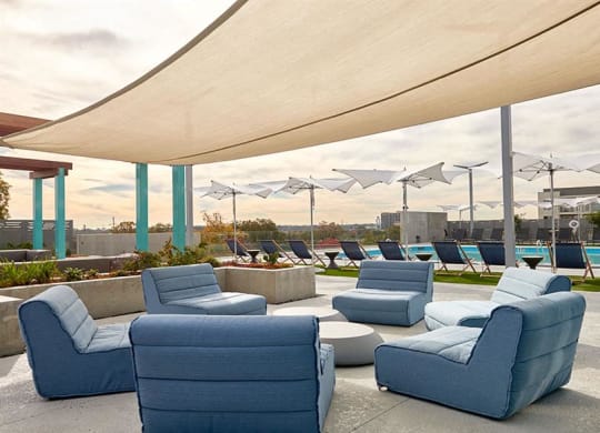 Shaded Lounge Area at Link Apartments® Canvas, Georgia