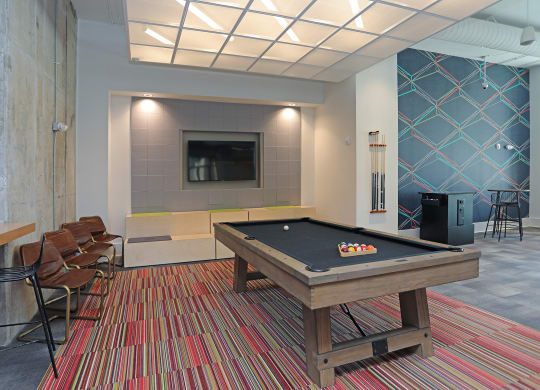Billiards Table In Clubhouse at Link Apartments Innovation Quarter, Winston Salem, NC, 27101