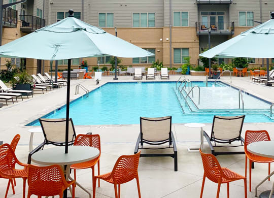 Swimming Pool Courtyard at Link Apartments Innovation Quarter, Winston Salem, 27101