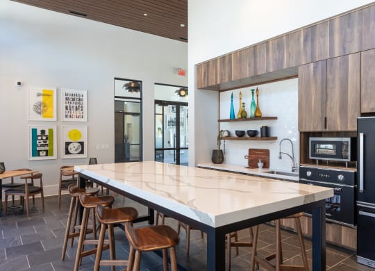 Clubroom Kitchen at Link Apartments® Linden, Chapel Hill